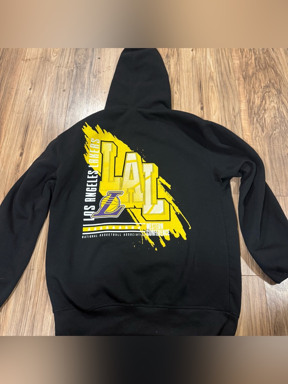 Los Angeles Lakers NBA Basketball Black Hoodie Ultra Game Black Men's Medium